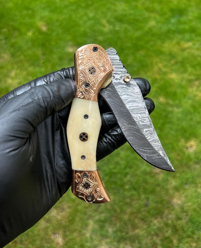 Folding Dmascus Pocket Knife/EDC Pocket Folding cskforged
