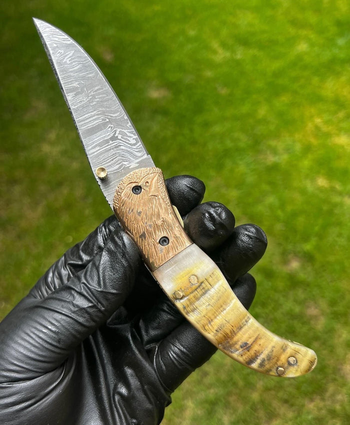 Folding Dmascus Pocket Knife/EDC Pocket Folding cskforged