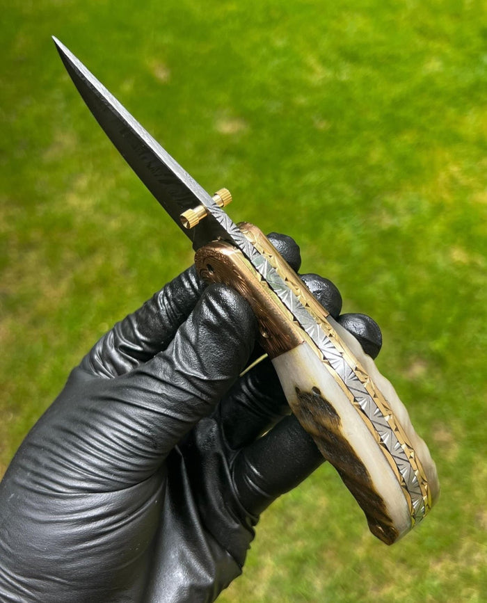 Folding Dmascus Pocket Knife/EDC Pocket Folding cskforged