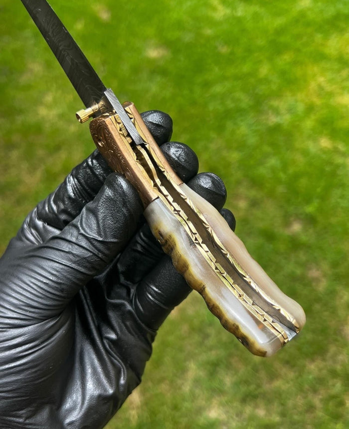 Folding Dmascus Pocket Knife/EDC Pocket Folding cskforged