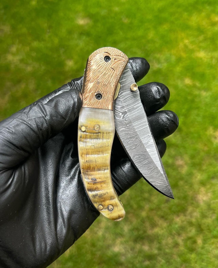 Folding Dmascus Pocket Knife/EDC Pocket Folding cskforged