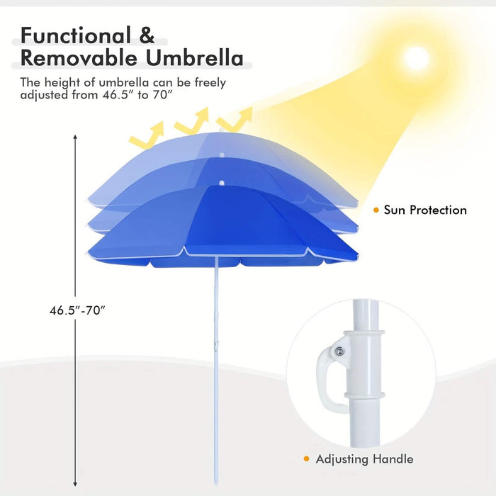 Folding Double Camping Chair with Umbrella (Blue) DailySale