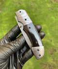 Folding pocket Damascus Blade EDC Folding Pocket Knife cskforged