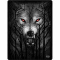 FOREST WOLF - Fleece Blanket with Double Sided Print Spiral USA