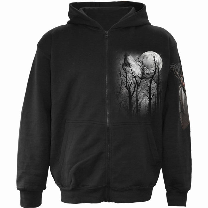 FOREST WOLF - Full Zip Hoody Black Spiral USA