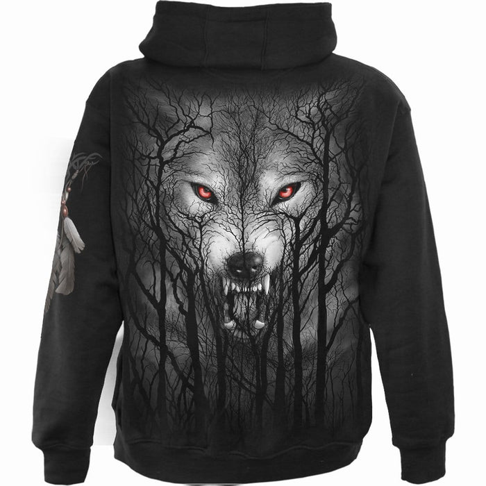 FOREST WOLF - Full Zip Hoody Black Spiral USA