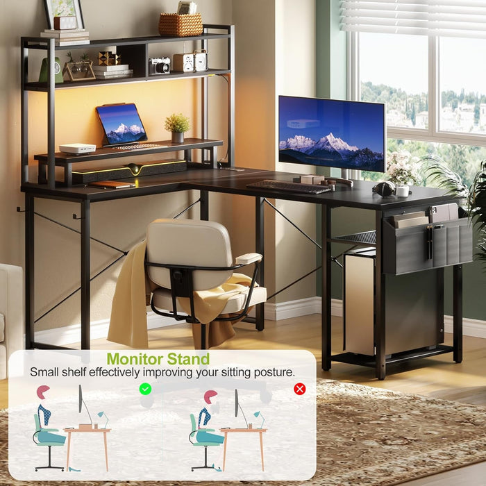 Forty Eight Inch L Shaped Gaming Desk With Power Outlets
