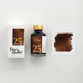 Tom's Studio Espresso Fountain Pen Ink – featuring the packaging, bottle and a swatch on paper