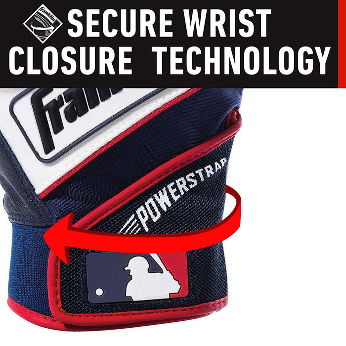 Franklin Power Strap Adult Batting Gloves 20462XX - Navy / White / Red Peligro Sports