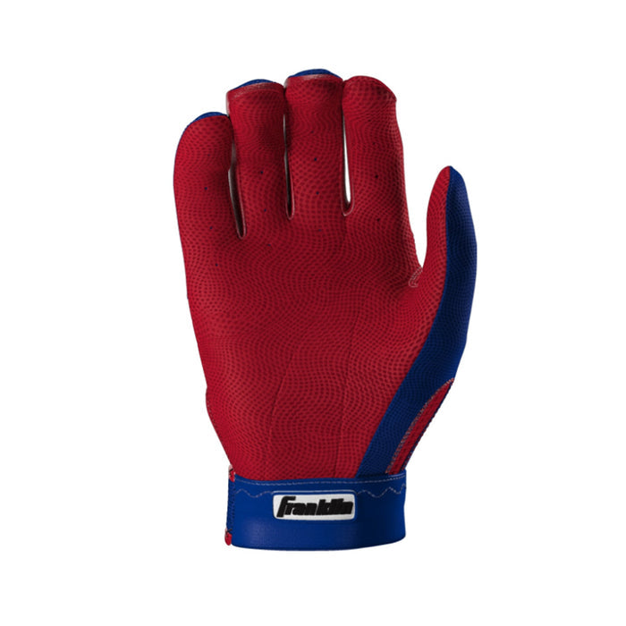 Franklin Pro Classic ADULT Royal Blue and Red Batting Gloves - Peligro Sports Edition Peligro Sports
