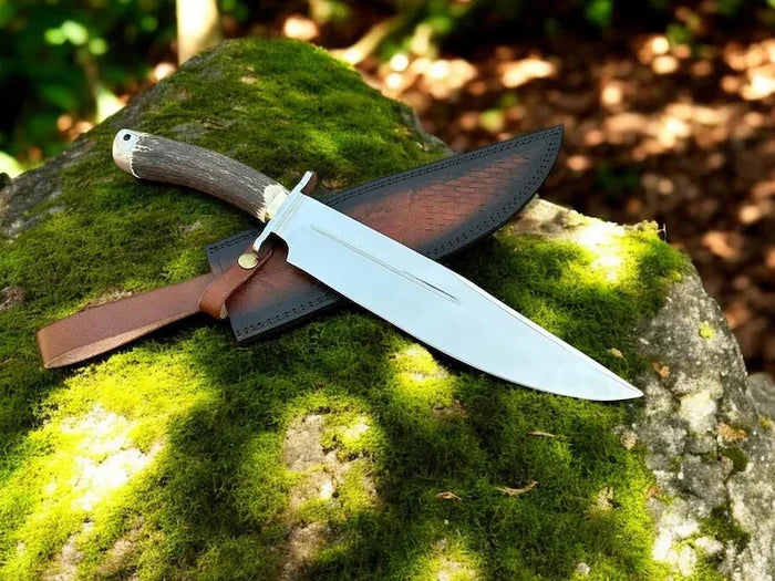 Frontier Legend Western Knife – Custom Handmade D2 Steel Blade with Antler Handle cskforged