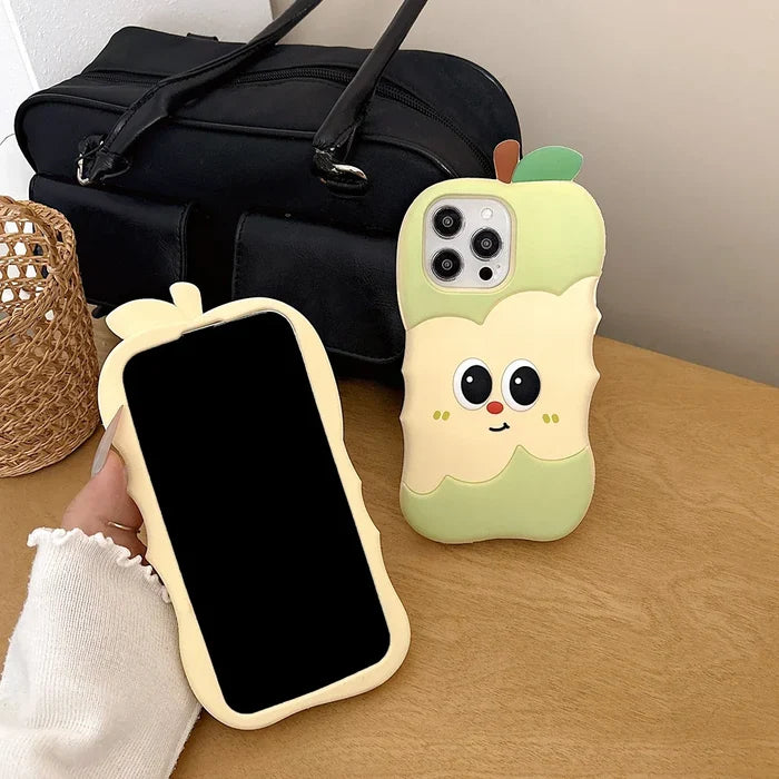 Funny 3D Cartoon Apple Designs Soft Silicone Phone Case PhoneShells