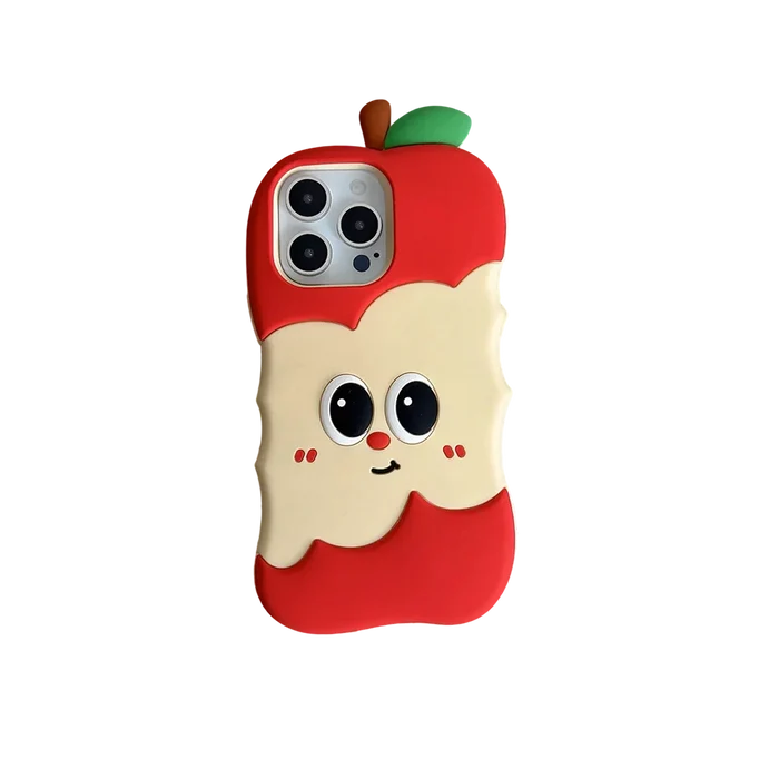 Funny 3D Cartoon Apple Designs Soft Silicone Phone Case PhoneShells