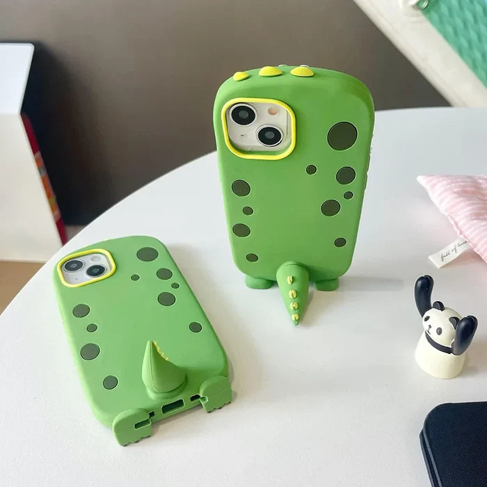 Funny Cute Dinosaur Tail Holder Rubber Soft Silicon Phone Case PhoneShells