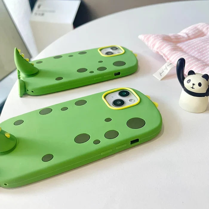 Funny Cute Dinosaur Tail Holder Rubber Soft Silicon Phone Case PhoneShells