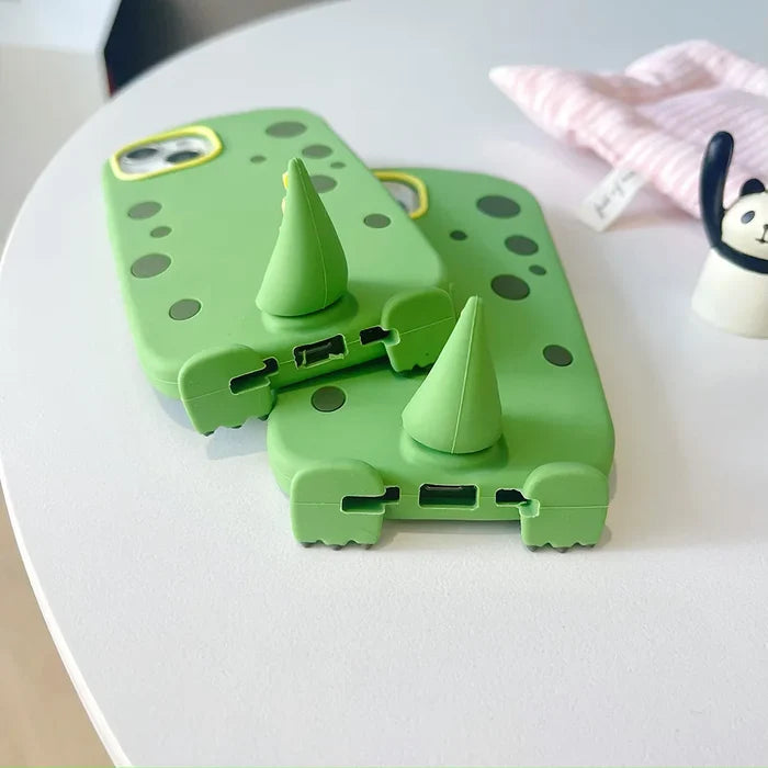 Funny Cute Dinosaur Tail Holder Rubber Soft Silicon Phone Case PhoneShells