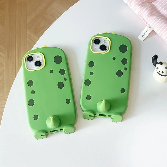 Funny Cute Dinosaur Tail Holder Rubber Soft Silicon Phone Case PhoneShells