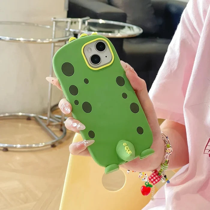 Funny Cute Dinosaur Tail Holder Rubber Soft Silicon Phone Case PhoneShells
