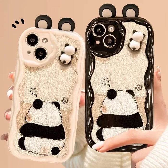 Funny Panda Toy Cartoon Ear Wave Soft Phone Case PhoneShells