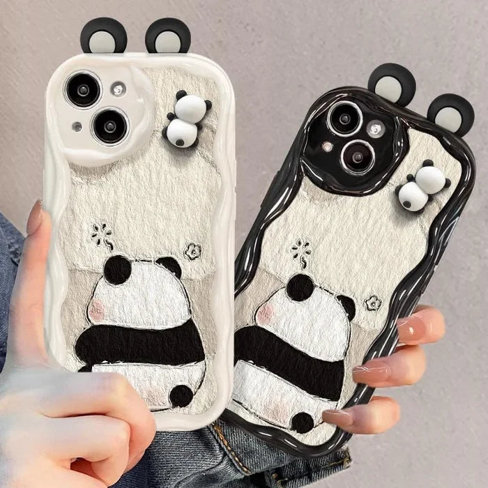 Funny Panda Toy Cartoon Ear Wave Soft Phone Case PhoneShells
