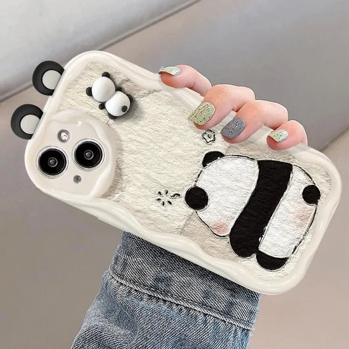 Funny Panda Toy Cartoon Ear Wave Soft Phone Case PhoneShells
