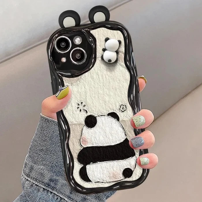 Funny Panda Toy Cartoon Ear Wave Soft Phone Case PhoneShells