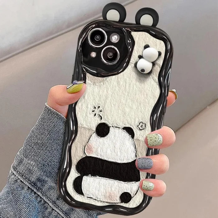 Funny Panda Toy Cartoon Ear Wave Soft Phone Case PhoneShells