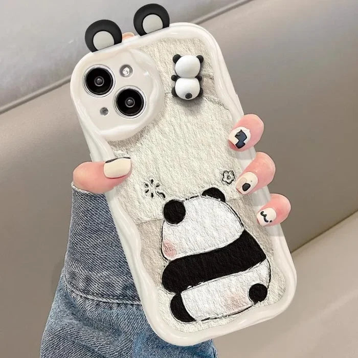 Funny Panda Toy Cartoon Ear Wave Soft Phone Case PhoneShells