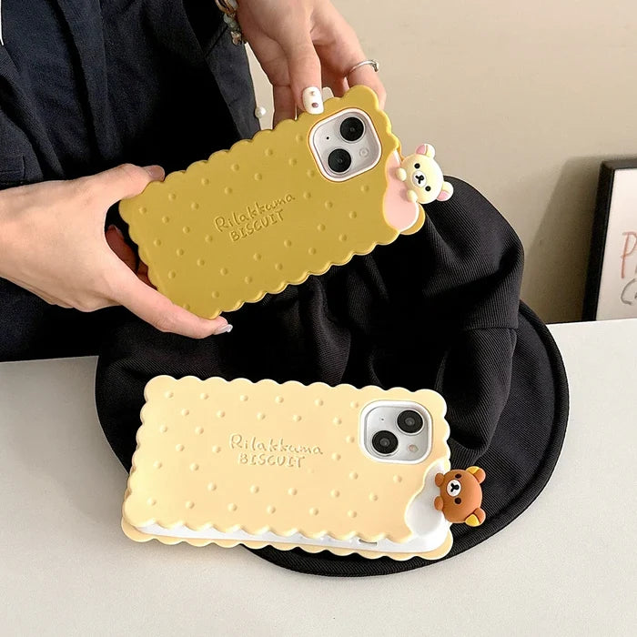 Funny Rilakkuma Bear Sandwich Biscuit Phone Case PhoneShells
