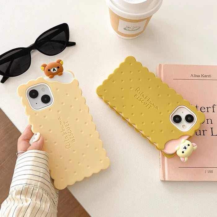 Funny Rilakkuma Bear Sandwich Biscuit Phone Case PhoneShells