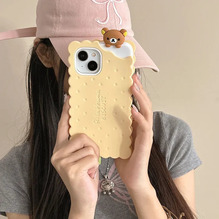 Funny Rilakkuma Bear Sandwich Biscuit Phone Case PhoneShells
