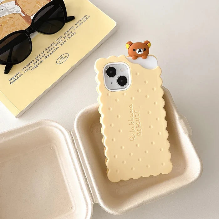 Funny Rilakkuma Bear Sandwich Biscuit Phone Case PhoneShells