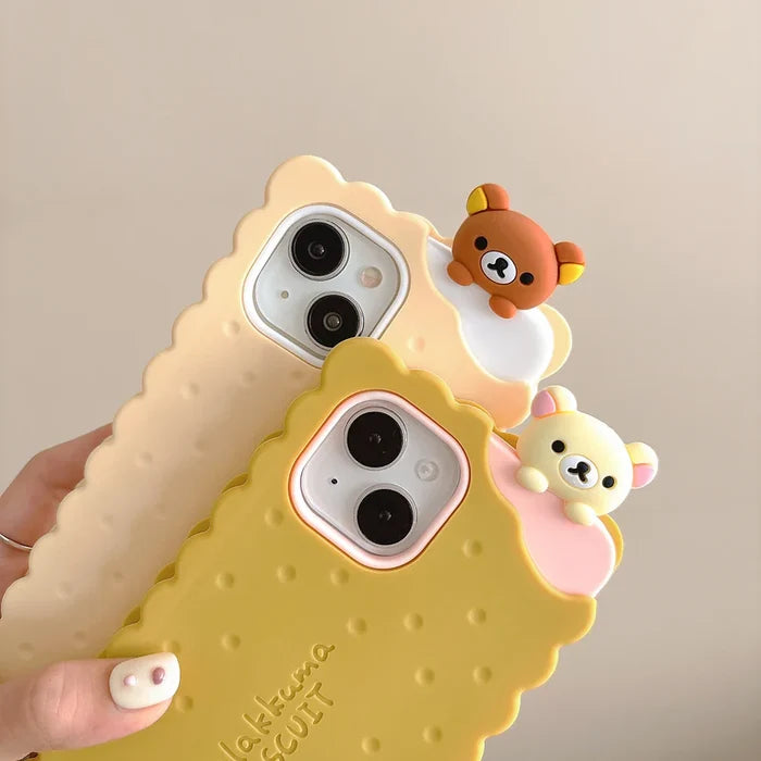 Funny Rilakkuma Bear Sandwich Biscuit Phone Case PhoneShells