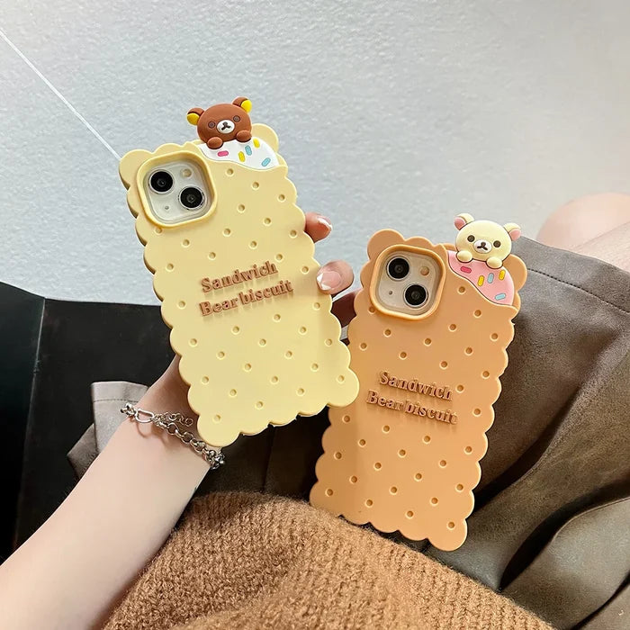 Funny Sandwich Rilakkuma Bear Biscuit Phone Case PhoneShells