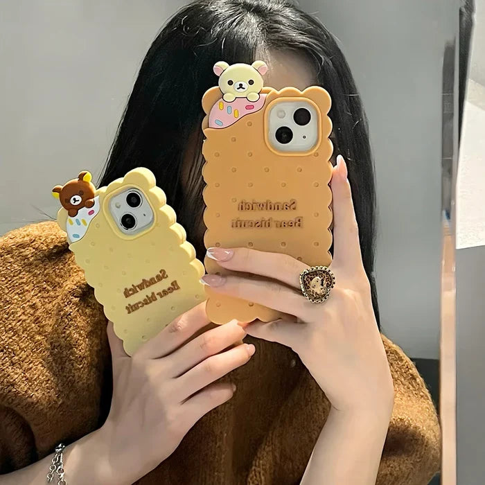 Funny Sandwich Rilakkuma Bear Biscuit Phone Case PhoneShells
