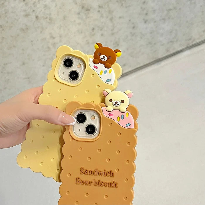 Funny Sandwich Rilakkuma Bear Biscuit Phone Case PhoneShells