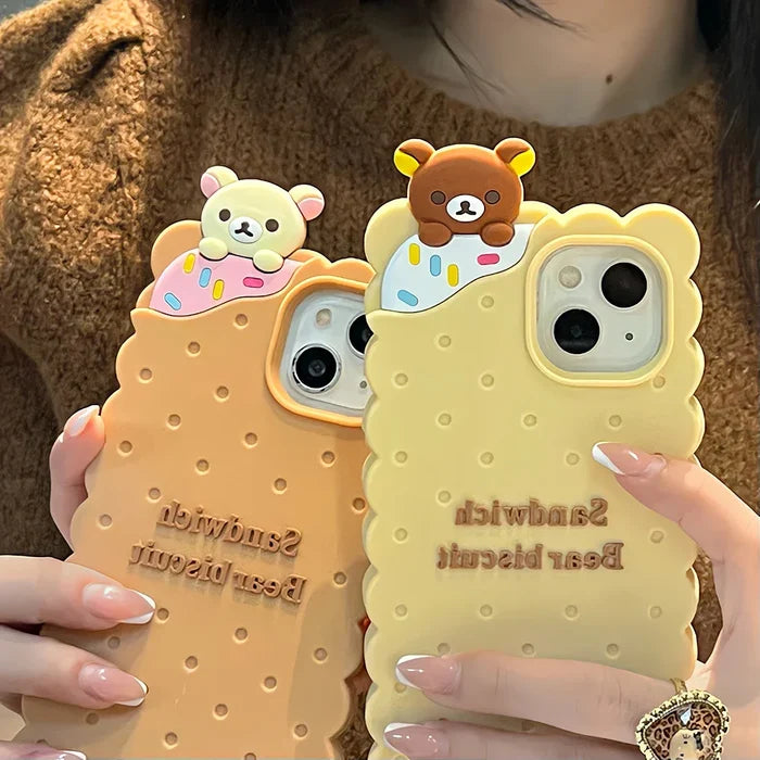 Funny Sandwich Rilakkuma Bear Biscuit Phone Case PhoneShells
