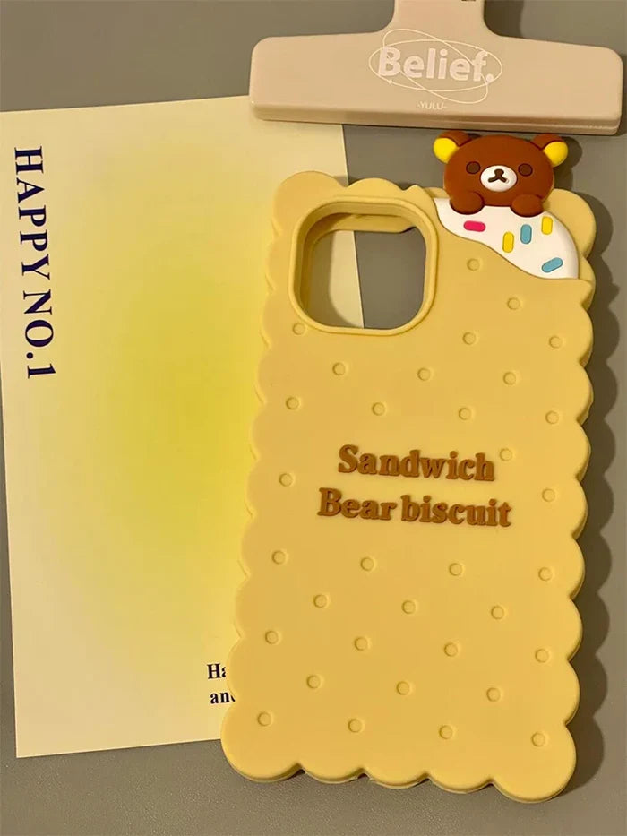 Funny Sandwich Rilakkuma Bear Biscuit Phone Case PhoneShells