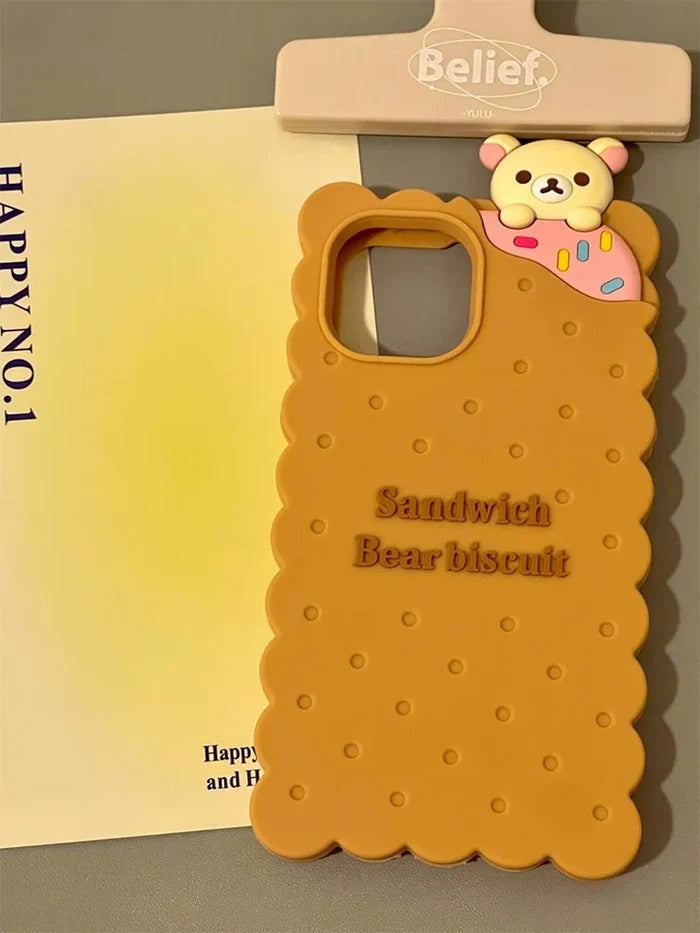 Funny Sandwich Rilakkuma Bear Biscuit Phone Case PhoneShells