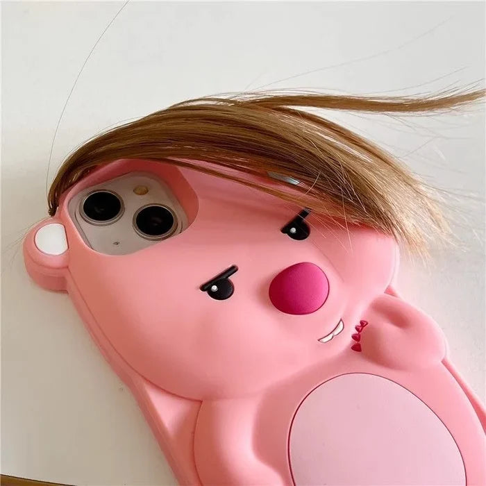 Funny True Braided Hair Loopy Cartoon Silicon Soft Back Phone Case PhoneShells