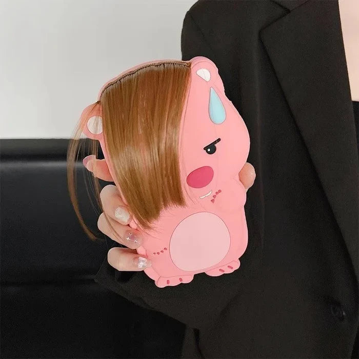 Funny True Braided Hair Loopy Cartoon Silicon Soft Back Phone Case PhoneShells