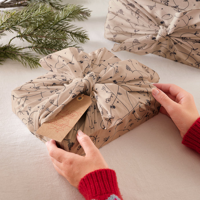 Furoshiki-style Festive Fabric Wrap