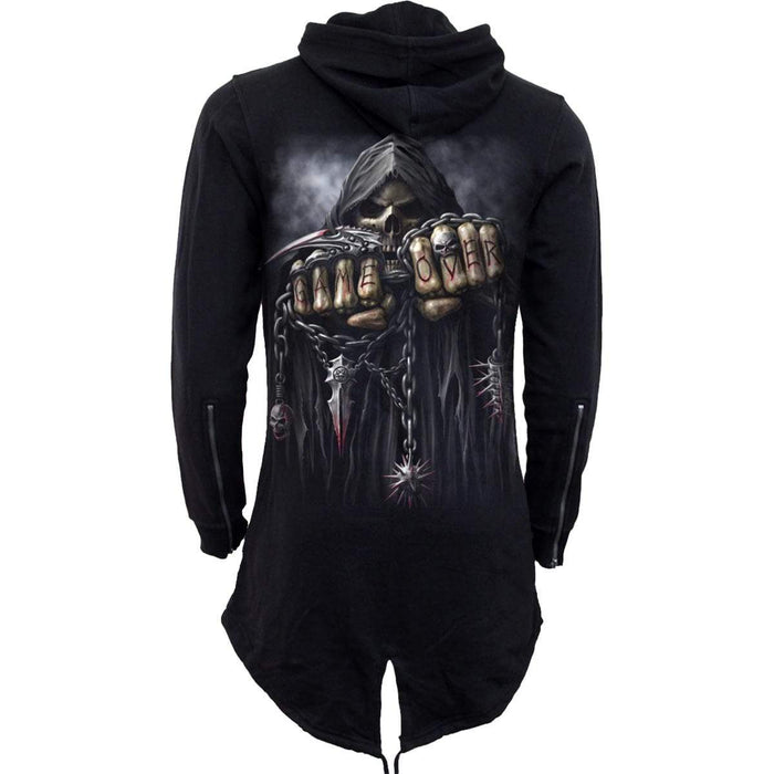 GAME OVER - Mens Fish Tail Zipper Hoody - Zip Sleeves Spiral USA