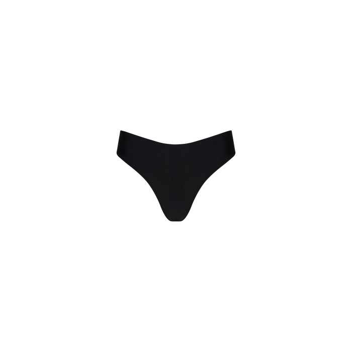 Gianna Brazilian Bikini Bottom in black, featuring a cheeky cut and displayed against a plain white background.