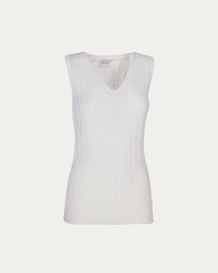 Gilet in cotone organico bianco vegano sostenibile