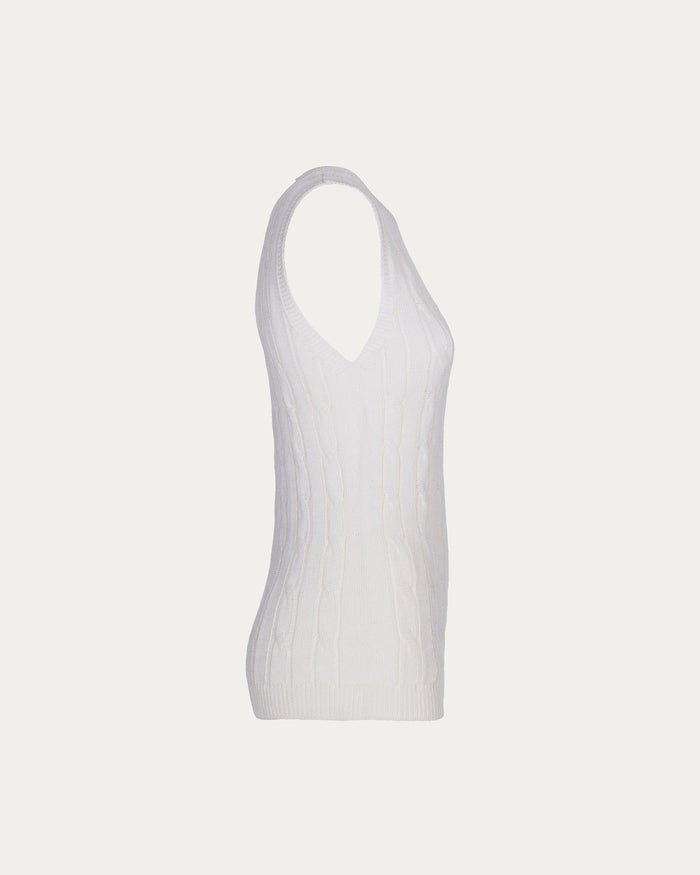 Gilet in cotone organico bianco vegano sostenibile