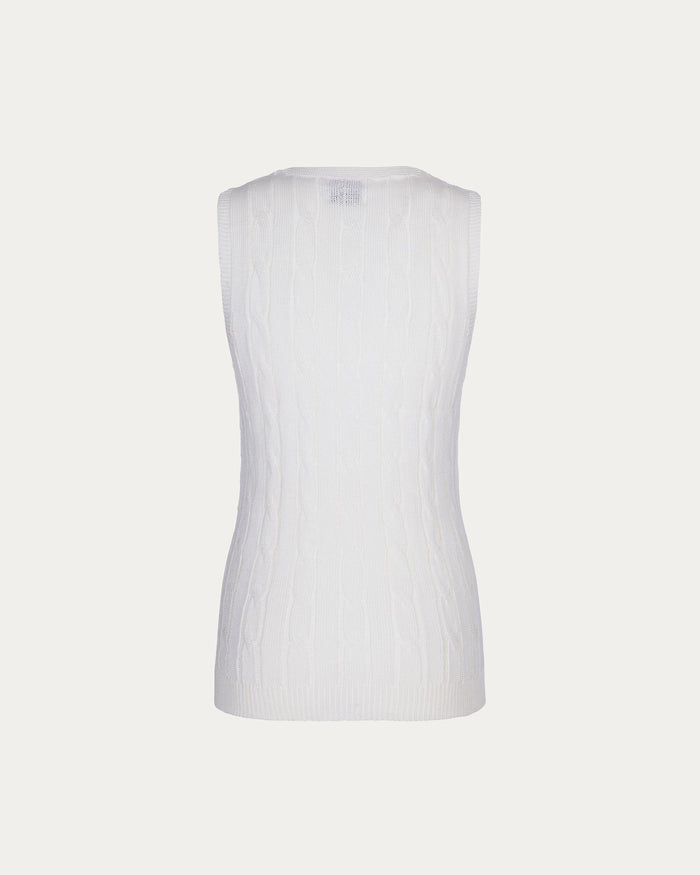 Gilet in cotone organico bianco vegano sostenibile