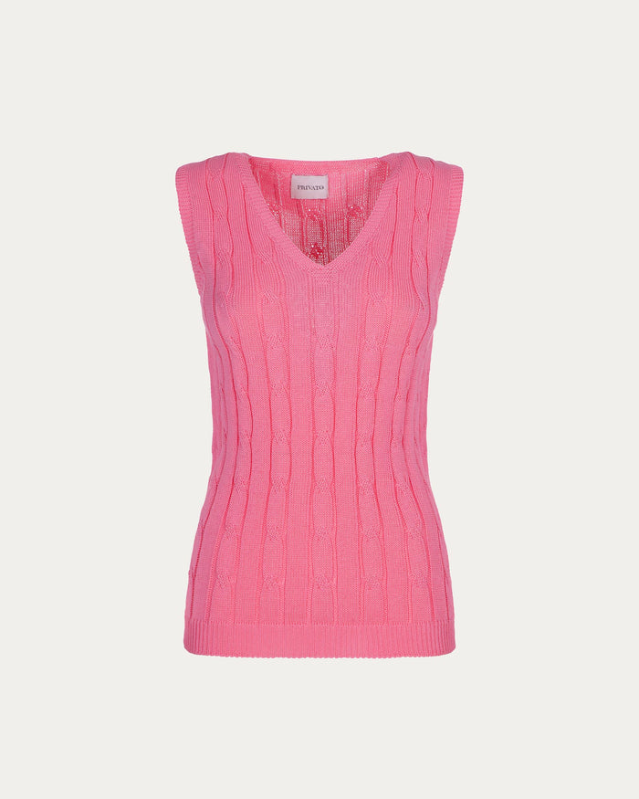 Gilet in cotone organico rosa vegano sostenibile