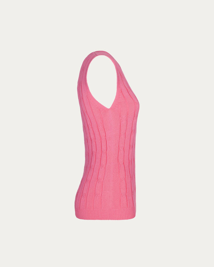 Gilet in cotone organico rosa vegano sostenibile