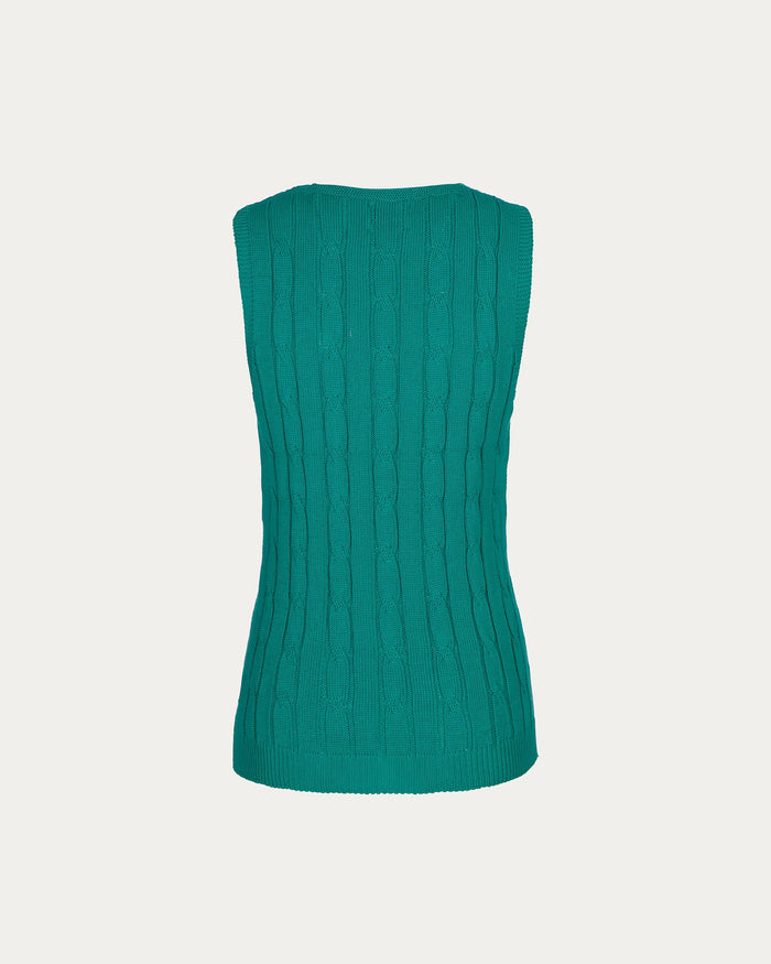 Gilet in cotone organico verde petrolio vegano sostenibile